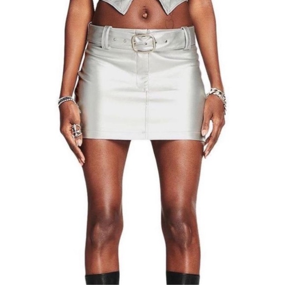 I.AM.GIA Women's Silver Pencil Skirt - Picture 1 of 4